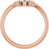 14K Rose 1/6 CTW Lab-Grown Diamond Accented Contour Band