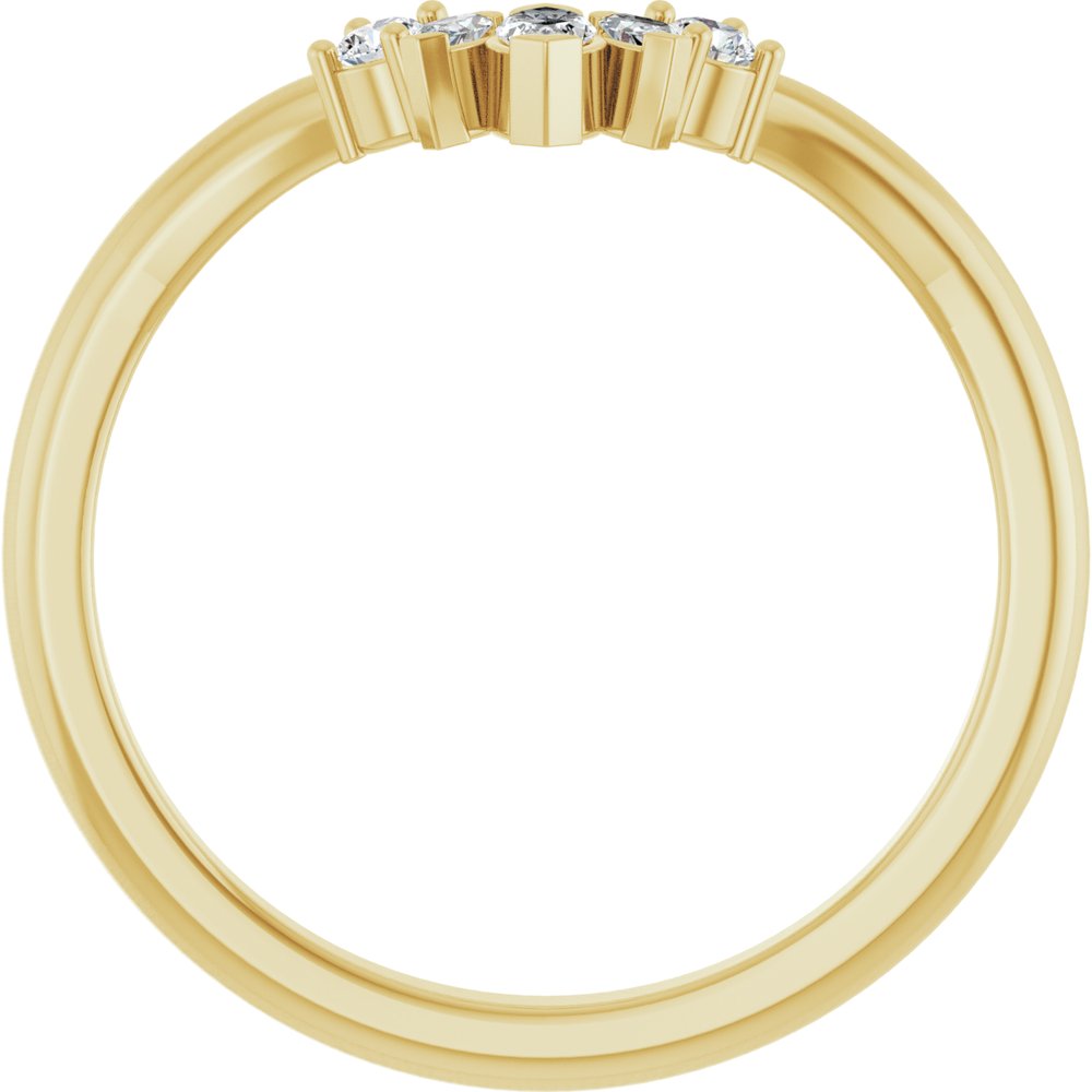 14K Yellow 1/6 CTW Natural Diamond Accented Contour Band