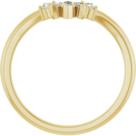 14K Yellow Gold 1/6 CTW Lab-Grown Diamond Contour Band