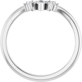 14K White Gold 1/6 CTW Natural Diamond Contour Band