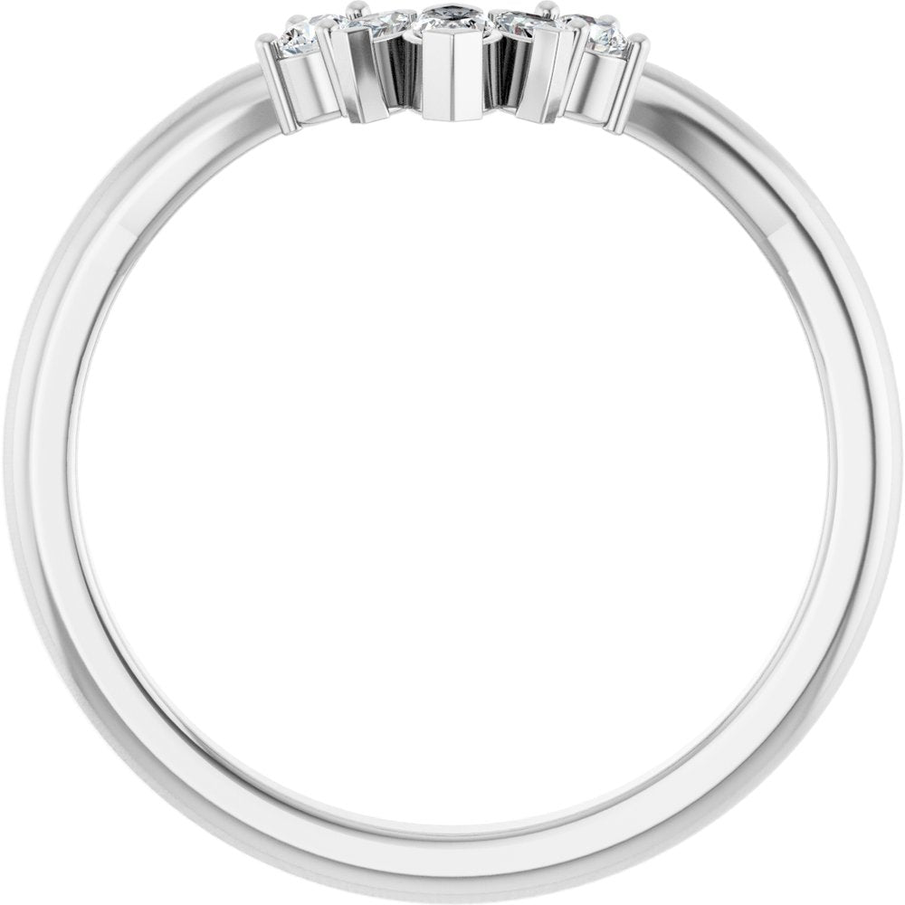 14K White 1/6 CTW Lab-Grown Diamond Accented Contour Band