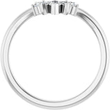 14K White 1/6 CTW Lab-Grown Diamond Accented Contour Band