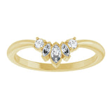 14K Yellow 1/6 CTW Natural Diamond Accented Contour Band