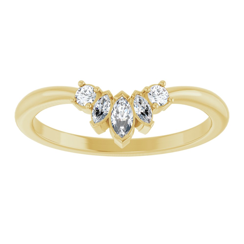 14K Yellow Gold 1/6 CTW Natural Diamond Contour Band
