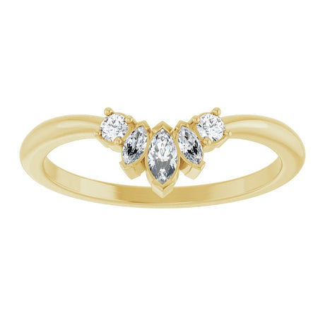 14K Yellow Gold 1/6 CTW Natural Diamond Contour Band