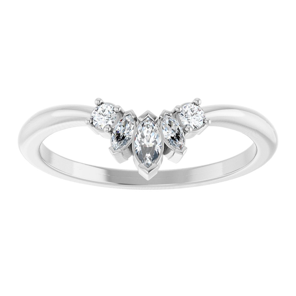 14K White Gold 1/6 CTW Lab-Grown Diamond Contour Band