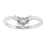 14K White Gold 1/6 CTW Natural Diamond Contour Band