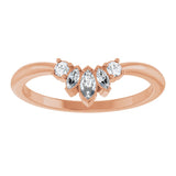 14K Rose Gold 1/6 CTW Natural Diamond Contour Band