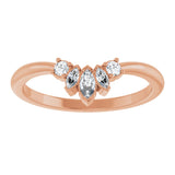 14K Rose 1/6 CTW Lab-Grown Diamond Accented Contour Band