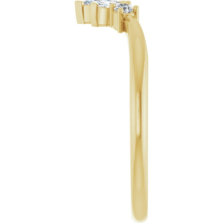 14K Yellow Gold 1/6 CTW Natural Diamond Contour Band