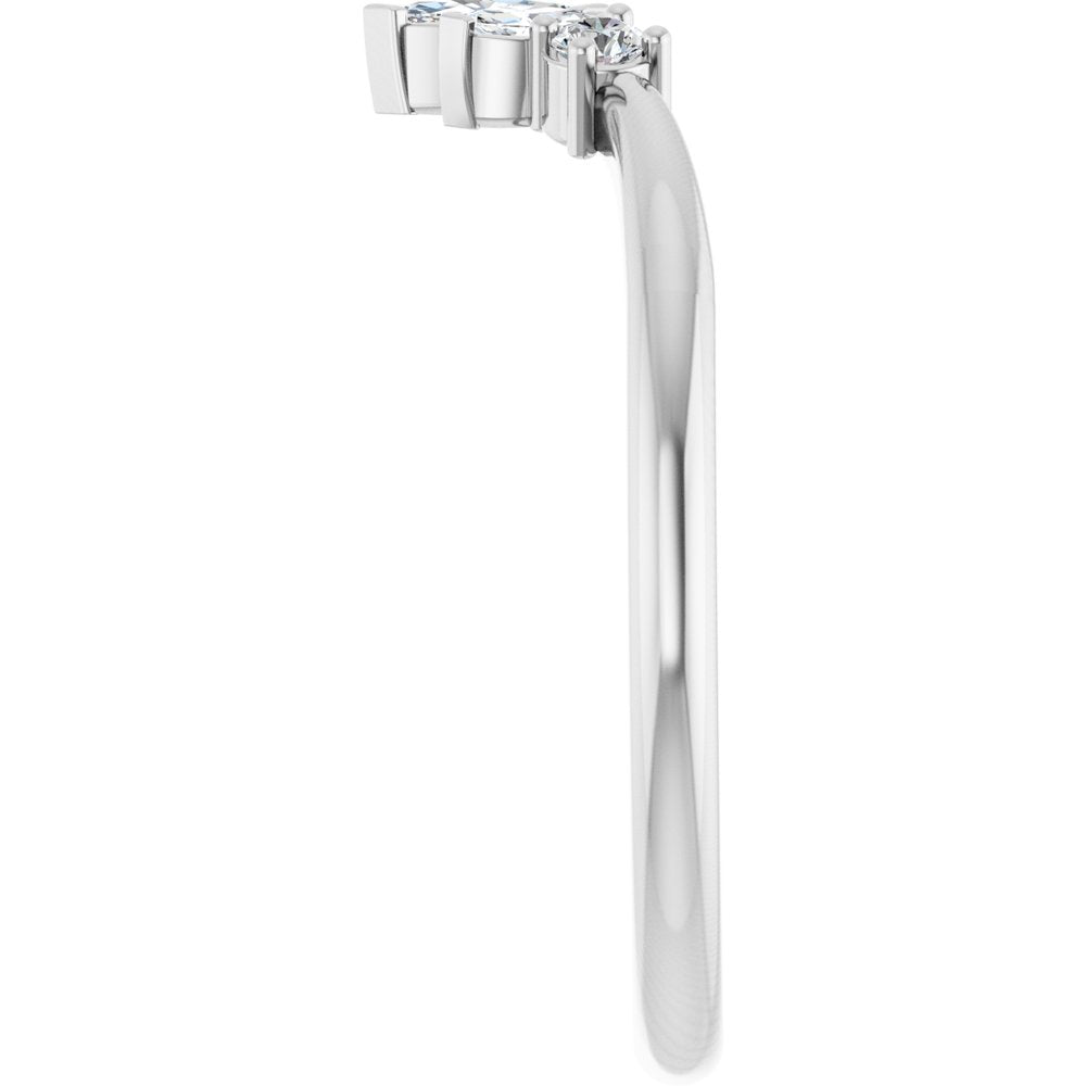 14K White Gold 1/6 CTW Lab-Grown Diamond Contour Band