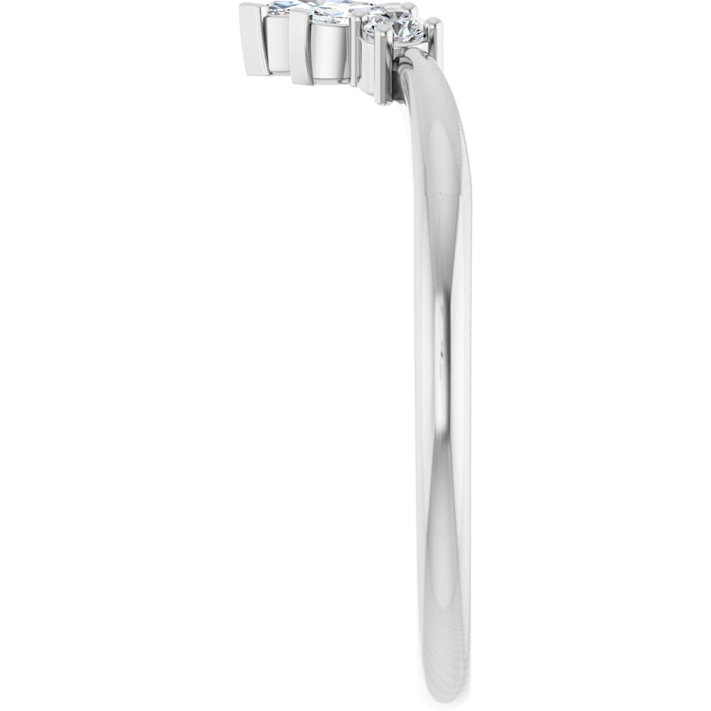 14K White Gold 1/6 CTW Lab-Grown Diamond Contour Band