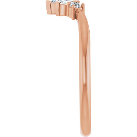 14K Rose Gold 1/6 CTW Natural Diamond Contour Band