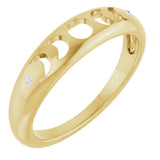 14K Yellow .015 CTW Natural Diamond Moon Phase Ring