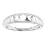 Sterling Silver .015 CTW Natural Diamond Moon Phase Ring