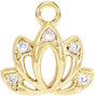 14K Yellow Petite Pavé™ .025 CTW Natural Diamond Lotus Flower Dangle