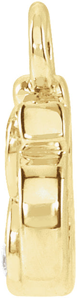 14K Yellow Petite Pavé™ .035 CTW Natural Diamond Om Dangle