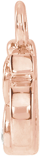 14K Rose Petite Pavé™ .035 CTW Natural Diamond Om Dangle