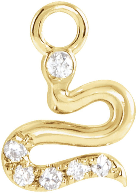 14K Yellow Petite Pavé™ .02 CTW Natural Diamond Snake Dangle