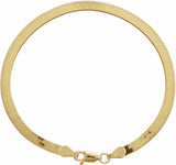 14K Yellow Gold 3.8 mm Flexible Herringbone 7" Chain