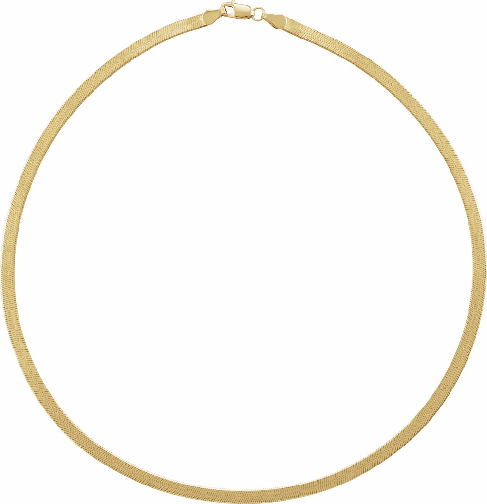 14K Yellow Gold 3.8 mm Flexible Herringbone 20" Chain
