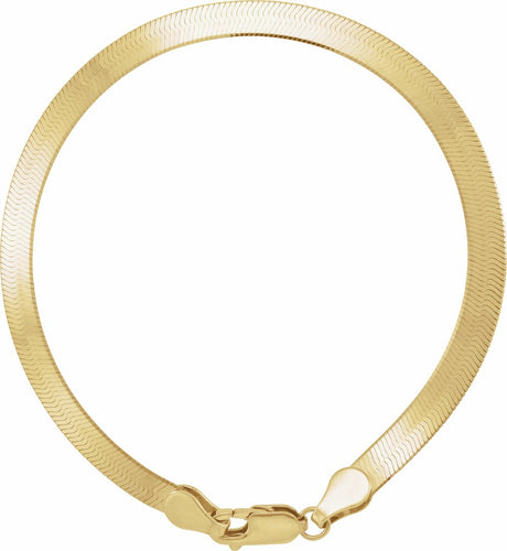 14K Yellow Gold 4.6 mm Flexible Herringbone 7" Chain