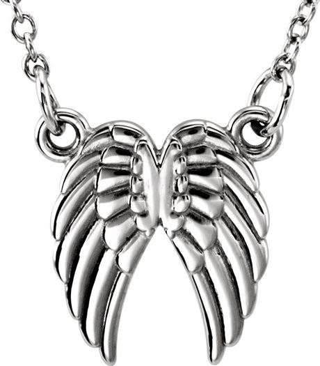 Sterling Silver Tiny Posh® Angel Wings 16-18" Necklace