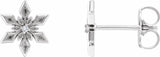 14K White Gold .0075 CTW Natural Diamond Snowflake Earrings