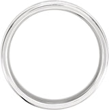 14K White 4 mm Grooved Comfort-Fit Flat Band