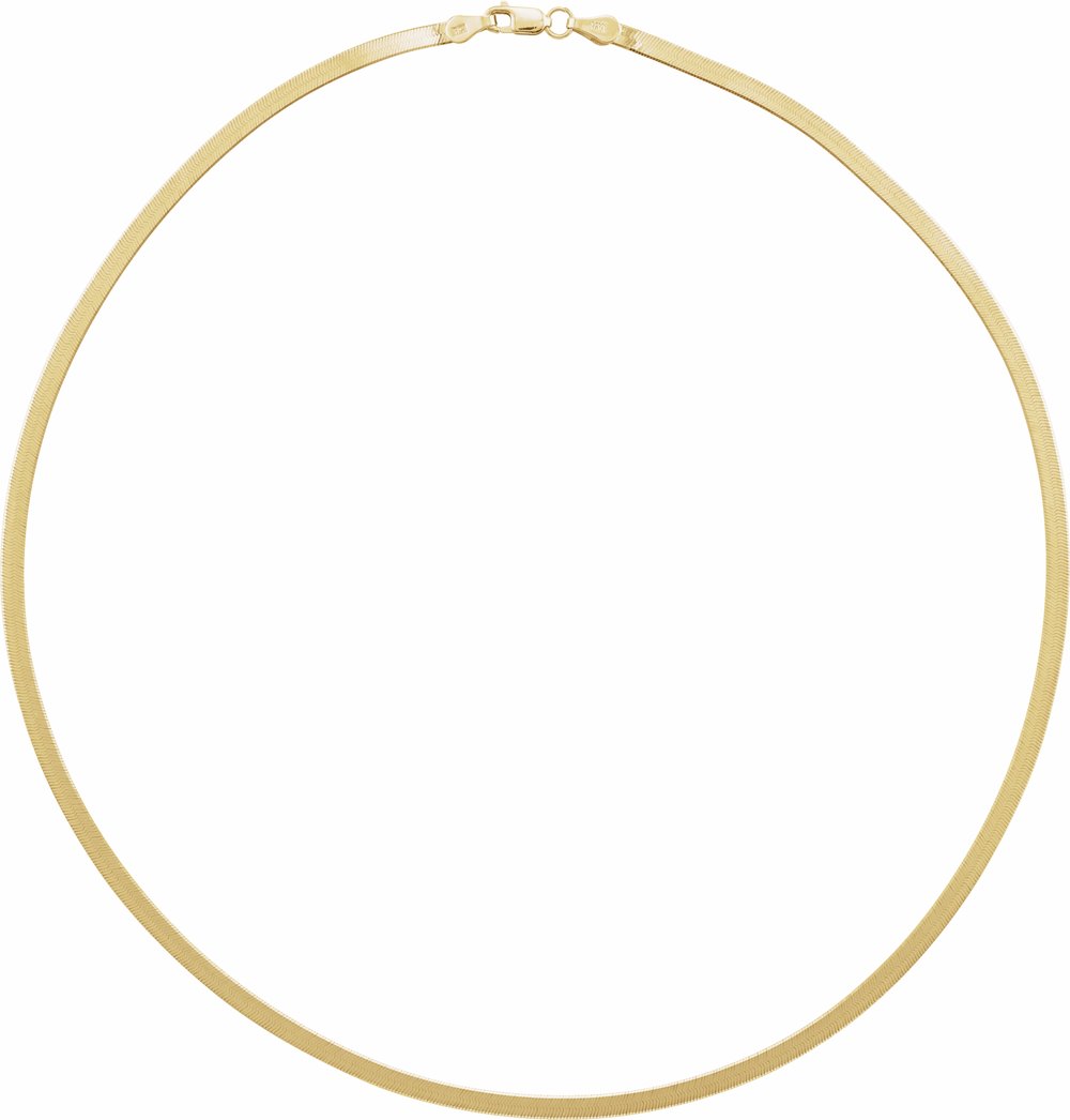 14K Yellow 2.8 mm Flexible Herringbone 24" Chain