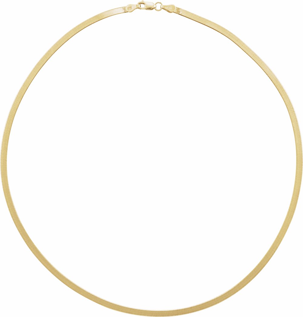 14K Yellow Gold 2.8 mm Flexible Herringbone 20" Chain