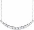 14K White Gold 3/4 CTW Lab-Grown Diamond French-Set Bar 18" Necklace