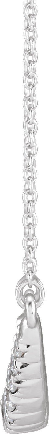 14K White Gold 3/4 CTW Lab-Grown Diamond French-Set Bar 18" Necklace