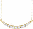 14K Yellow Gold Vermeil 3/4 CTW Lab-Grown Diamond French-Set Bar 18" Necklace
