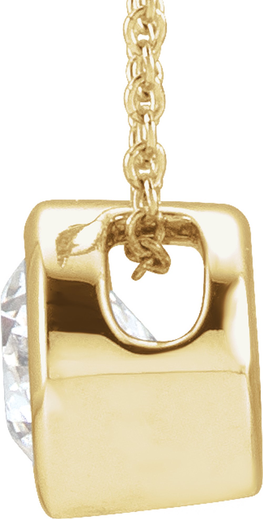 14K Yellow Gold 1/2 CT Lab-Grown Diamond Solitaire 16-18" Necklace