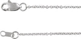 14K White Gold 1 mm Adjustable Cable 6 1/2-7 1/2" Chain