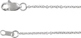 14K White Gold 1 mm Adjustable Cable 6 1/2-7 1/2" Chain
