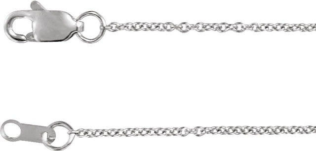 14K White Gold 1 mm Adjustable Cable 6 1/2-7 1/2" Chain