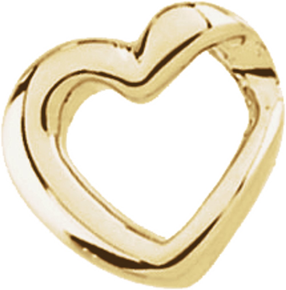 14K Yellow Heart Slide Pendant