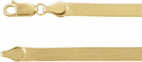 14K Yellow Gold 4.6 mm Flexible Herringbone 18" Chain