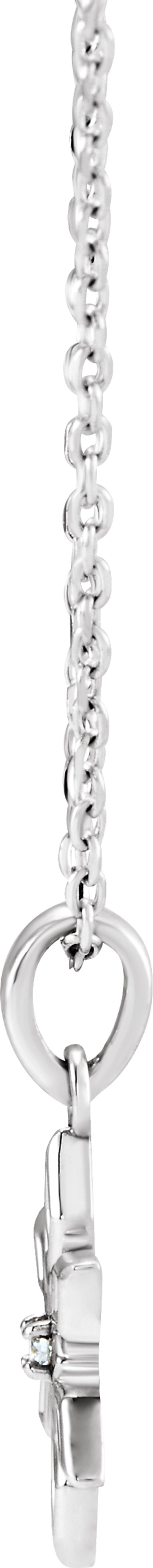 Sterling Silver .01 CT Natural Diamond Snowflake 16-18" Necklace