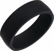 Black Silicone 7 mm Comfort-Fit Half Round Band Size 4