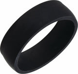 Black Silicone 7 mm Comfort-Fit Half Round Band Size 4