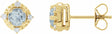 14K Yellow Gold Natural Aquamarine & .08 CTW Natural Diamond Halo-Style Earrings