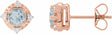 14K Rose Natural Aquamarine & .08 CTW Natural Diamond Halo-Style Earrings