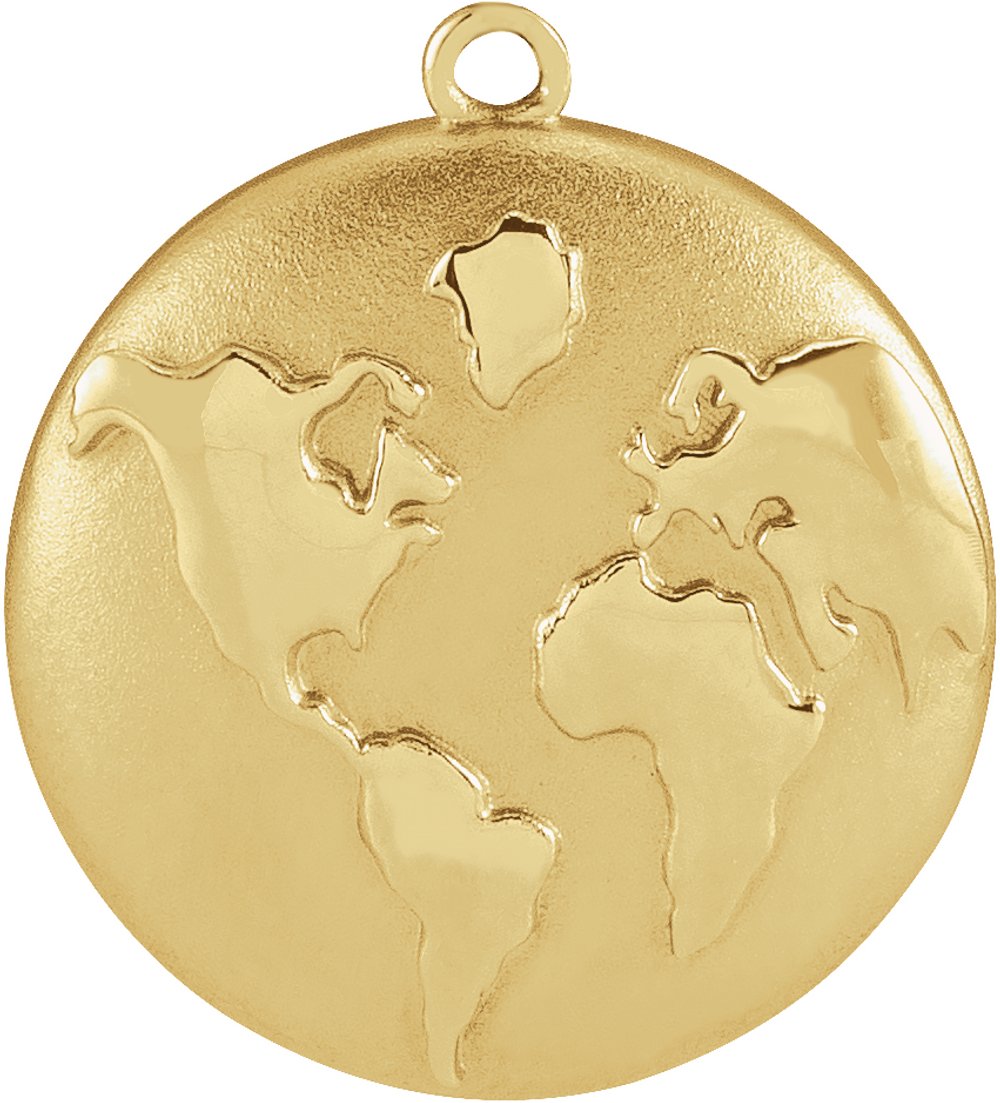 14K Yellow Domed Globe Dangle