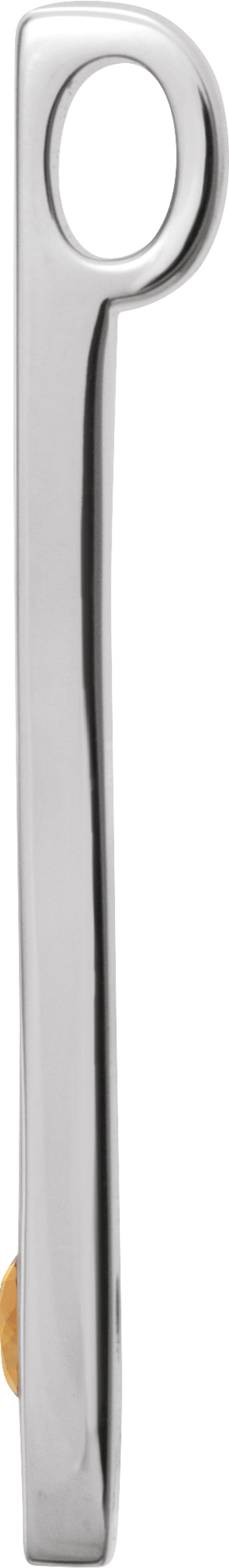 Sterling Silver Natural Citrine Family Engravable Bar Pendant