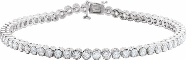 14K White 3 1/6 CTW Natural Diamond Line 7 1/4" Bracelet