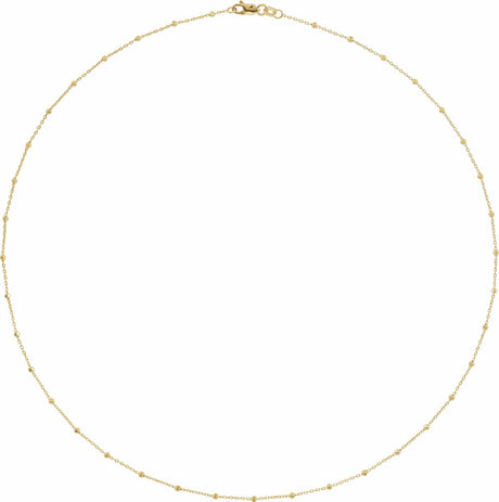 14K Yellow .85 mm Faceted Beaded Cable 18" Chain