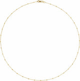 14K Yellow .85 mm Faceted Beaded Cable 20" Chain